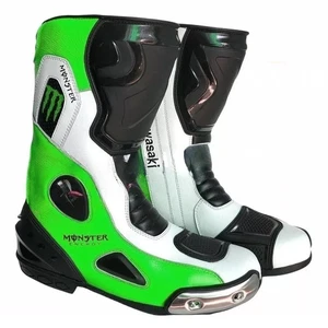 Herren Motorrad Rindsleder Rennschuhe Motorrad Leder Reitstiefel - Bild 1 von 3