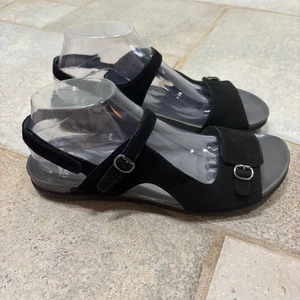 Dansko Jordyn Adjustable Strap Leather Sandal Women’s 40 (9/9.5) Black - Picture 1 of 7