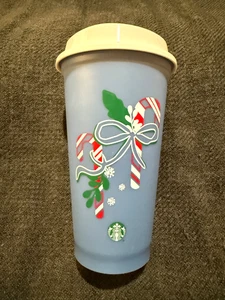 Tazza Starbucks Day 16 oz 2021 riutilizzabile tazza calda vacanza BLU Natale - Foto 1 di 2