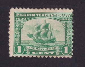 US 548 FROM 1920 1c green THE MAYFLOWER MINT NO GUM VG SINGLE PILGRIM 300 YR 1P5 - Picture 1 of 2