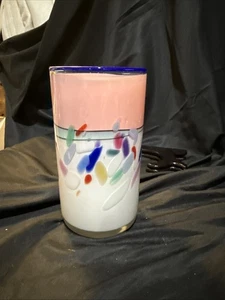 Rick Bernstein 1980s Art Glass Signed 7 1/4 In Vase - Picture 1 of 9
