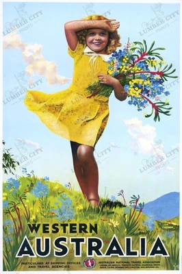 Póster de viaje vintage retro de Australia Occidental de 1930 Trompf impresión de arte de pared Foto 1 de 4