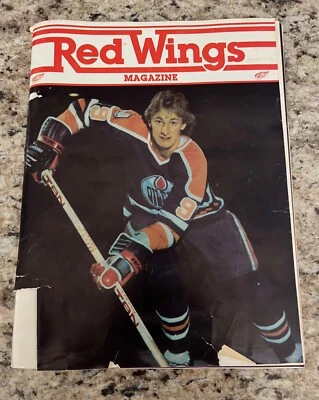 2/21/1982 Detroit Red Wing program vs. Oilers - Gretzky TIES GOAL RECORD - READ - Image 1 of 4