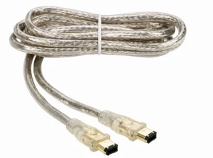 Cable FireWire IEEE1394 6/6 2,0m. Gold24k Shielded Transparent Certified THOMSON - Zdjęcie 1 z 4