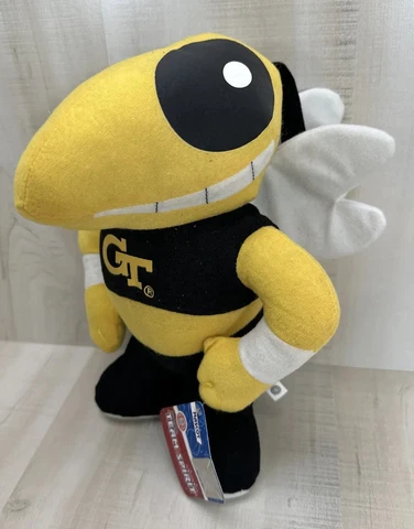 11” Georgia Tech University Mascot Buzz Bee Yellow Jackets Plush Toy College Cover
