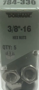Tuerca hexagonal Dorman 784-330-acero inoxidable-3/8"-16, 5 por paquete - Imagen 1 de 3