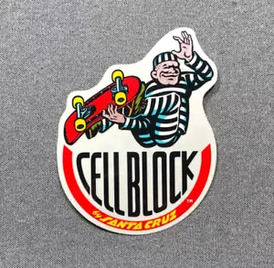 Santa Cruz Cell Block Skateboard Sticker 4.75" VTG - Picture 1 of 1
