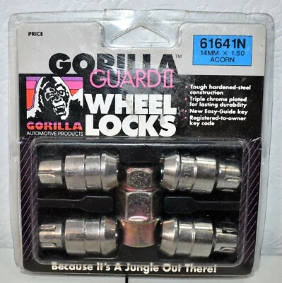 Gorilla Guard II 轮锁 - 14 毫米 x 1.50 - 橡子镀铬 - 61641N  — 第 1/4 张图片