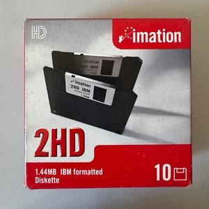 Lot de 10 disquettes IMATION 2HD 3,5" 1,44 Mo IBM formatées scellées NEUF - Photo 1/3