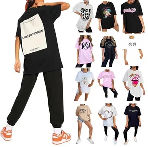 Camiseta para damas Camiseta holgada Manga corta Para mujeres Camiseta con eslogan Prendas para el torso de gran tamaño - Imagen 1 de 37