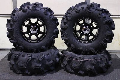 POLARIS RZR 900 S 27" MAXXZILLA DEEP LUG ATV TIRE & COBRA BLK WHEEL KIT POL10K - Image 1 of 4