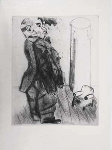 Marc CHAGALL : Sobakévitch près du fauteuil (Gogol), Gravure originale signée - Picture 1 of 9