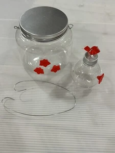 Butory Plastic Mason Jar Hummingbird Feeder 3red Shape Feeding Ports For Birds - Imagen 1 de 4
