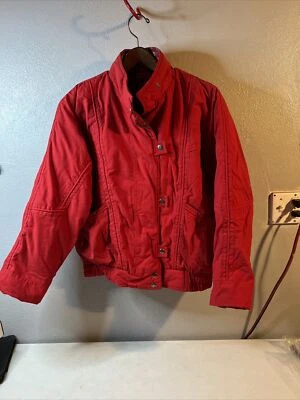 Vintage IZZI Red Coat Quilted Lining Size Small. Winter Coat - Image 1 of 4