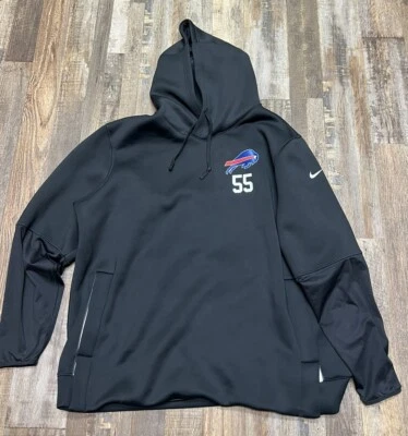 Chaqueta sudadera lateral emitida por el equipo Nike Buffalo Bills XXL #55 negra cálida Foto 1 de 4