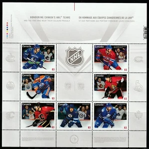 Canada #2669, Canadian NHL Team Jerseys,  Souvenir Sheet of 7, MNH 2013 - Picture 1 of 1