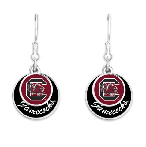FTH 55427 South Carolina Gamecocks Double Disk Earrings Cover