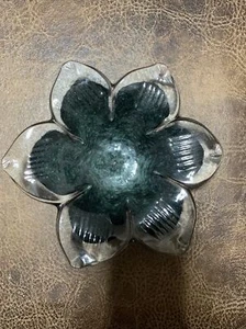 murano glas seestern oder blume schwarz und grau - Bild 1 von 6
