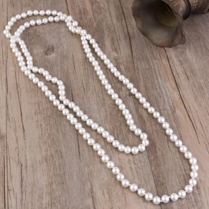 White Women's Layered Pearl Necklace Choker Necklaces - Picture 1 of 12
