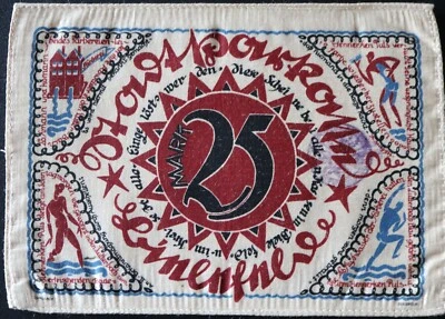 25 Mark 1921 - city Bielefeld / Germany - Silk banknote - #N57 - Image 1 of 4