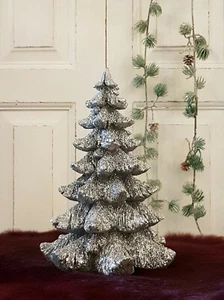 Tannenbaum - silber - Polyresin - 21 cm - Baum Weihnachtsbaum Weihnachten Winter - Bild 1 von 2