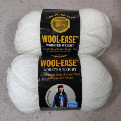 1 Skein Lion Brand Yarn Wool-Ease White Glitter/Sparkle Wool/Acrylic 301 art#620 - Image 1 of 4