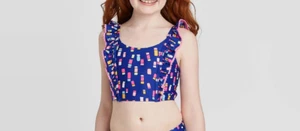 Cat & Jack Girls' Ruffle Sleeve Bikini Top in Modern Royal Blue Size XL NWT - Picture 1 of 1