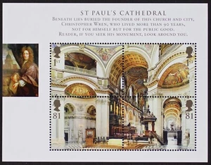 GR BRITAIN 2008 St. Paul's Cathedral Mini-Sheet, S/S Mint NH - Picture 1 of 1