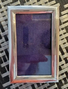 Vintage Sterling Silver w/ wood back photo picture frame; 3" tall x 2" wide EUC  - Picture 1 of 6