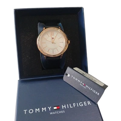 Tommy Hilfiger Rose Gold Bezel Watch 1781853 Leather Band 2016 NEW BATTERY NIB - Image 1 of 4