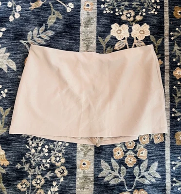 Abercrombie & Fitch Mujer Beige Skort XL | Cremallera Lateral, Forrada, Minifalda Informal Foto 1 de 4
