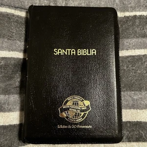 Santa Biblia Holy Bible Reina-Valera 1960 Zipper Black Edicion de 50 Aniversario - Foto 1 di 12
