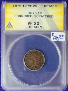 1876 Indian Head Cent (Penny) VF20 - Picture 1 of 2