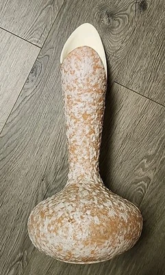 Royal Haeger Popcorn Vase MCM Boomerang Fat Lava R-1752  16.25"T Terracotta/Whi  - Image 1 of 4