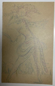 PETER SAMUELSON COLLECTION EARLY RARE ART WORK SKETCH DOUBLE SIDED WOMEN - Picture 1 of 5