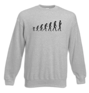 Human Evolution Sweatshirt Pullover Fun Geek Nerd Apes Charles Darwin Biologist - Picture 1 of 1