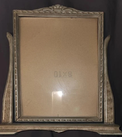 Vintage 8x10 frame SWIVEL Ornate Wood PICTURE Frame Table Top Cover