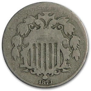 1873 Shield Nickel Open 3 VG - SKU#32061 Cover