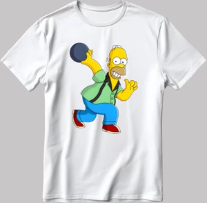 Personajes de Los Simpson manga corta blanco-negro para hombre/mujer L301 - Imagen 1 de 5