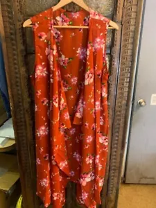 Damen Kimono Staubtuch 1X lang bedruckt Übergröße Sommer Jacke Stil Strickjacke - Bild 1 von 1