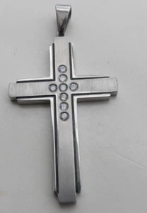 Edelstahl Strass Kreuz Anhänger nur #ST356 - Bild 1 von 5