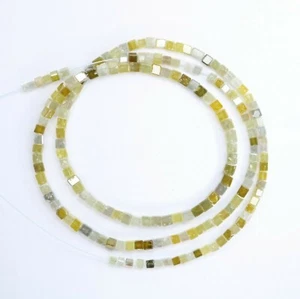34.00 CT Multi Color Necklace Strand 16" Inch Cube Shape Beads Polished Diamond - Picture 1 of 12