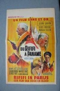 :AFFICHE CINEMA BELGE DU RIFIFI PANAME GABIN MIREILLE DARC CLAUDE BRASSEUR 1966 - Picture 1 of 1