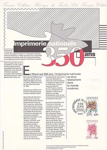 Document Philatélique 1er Jour : 14 1991 - Imprimerie Nationale - Picture 1 of 1