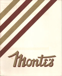 1960s MONTE'S RESTAURANT & COCKTAIL LOUNGE vintage dinner menu WARREN, MICHIGAN - Picture 1 of 5
