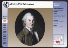 JOHN DICKINSON Revolutionary Leader Bio 1997 GROLIER STORY OF AMERICA CARD #88-2