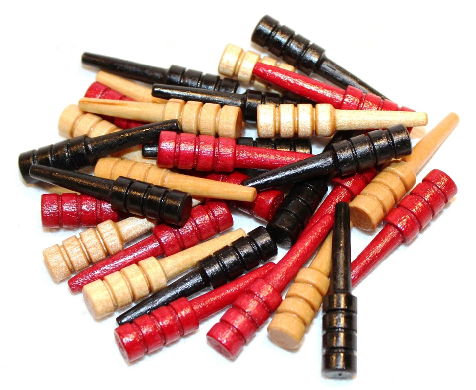 New Set 30 Birch Wood Cribbage Pegs – Ships w/ Tracking – Black Natural Red  - Image 1 of 1