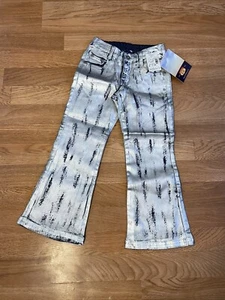 Vtg Route 66 Girl's Jean Size 5 Bootcut Silver Metallic Cotton Spandex - Picture 1 of 9