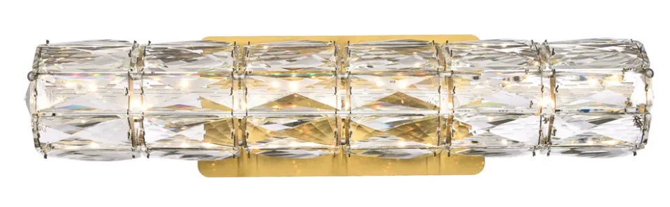 Aplique de pared de cristal moderno dorado tocador de baño pasillo o dormitorio 18" Foto 1 de 4