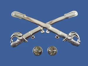 U.S CIVIL WAR CAVALRY CROSS SABERS CROSS SWORDS LARGE KEPI HAT BADGE - Picture 1 of 13
